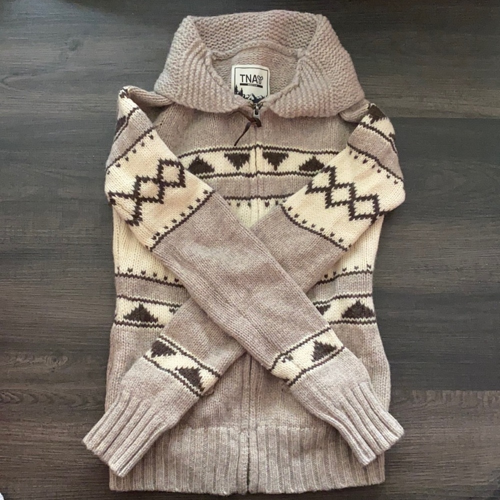 TNA zipper up sweater